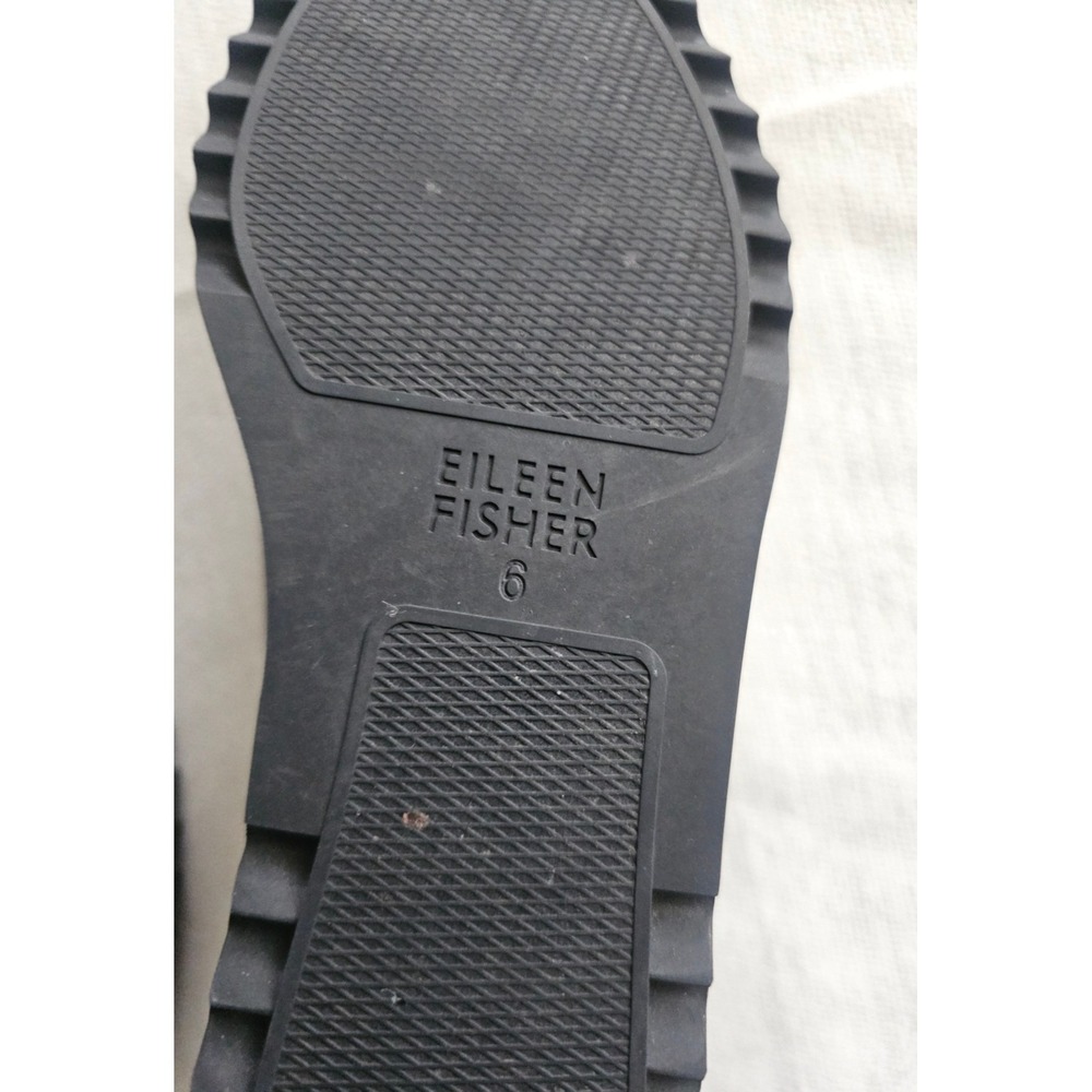 Eileen Fisher Size 6 Charcoal Gray Knit Slip On Loafer Flat Women 6 Platform - Picture 7 of 9